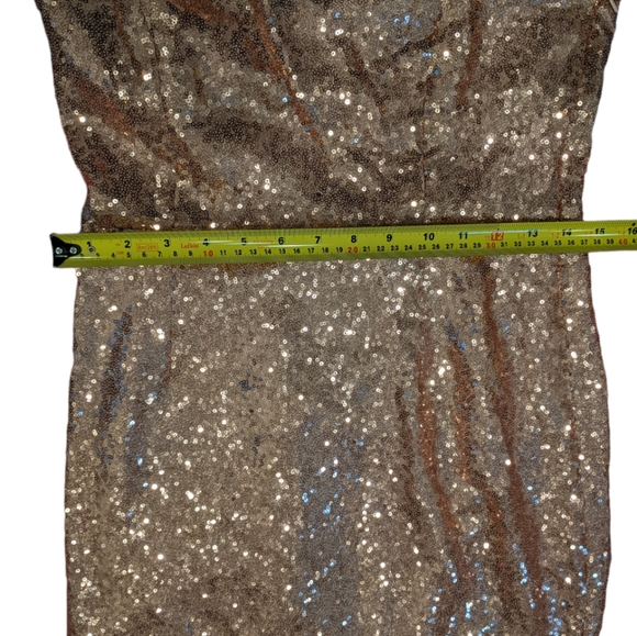 Brand New Bloomingdale's Rachel Zoe One Shoulder Ruffle Sequin Pink Dress Size 6 - Picture 8 of 16